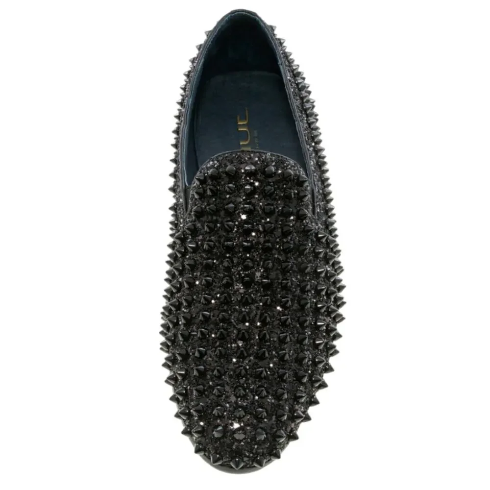 Jump New York Luxor Loafers-Men Sz 12-Glitter Pointed Black Spikes